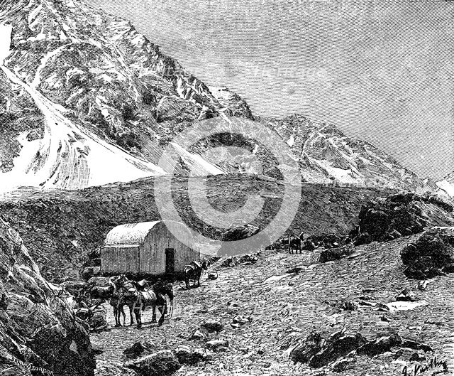 Casucha del Portillo, on the Cumbre, Chile, 1895. Artist: Unknown