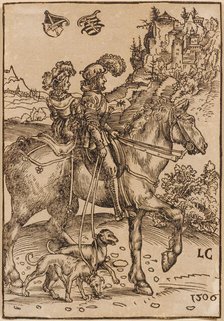 Noble couple riding out to hunt, 1506. Creator: Cranach, Lucas, the Elder (1472-1553).