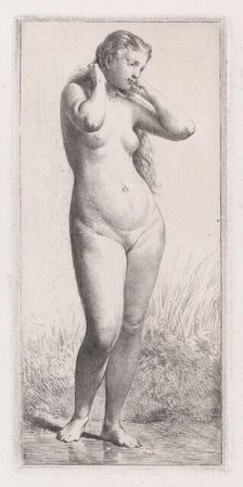 Jeune Femme au Bain, 1866. Creator: Charles Emile Jacque.