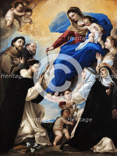 Madonna of the Rosary, 1657. Creator: Giordano, Luca (1632-1705).