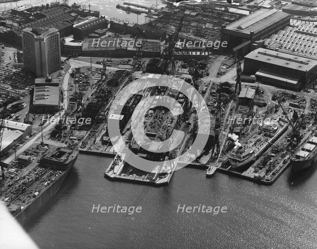 Aerial view of Kockums shipyard, Malmö, Sweden, 20th century. Artist: Unknown