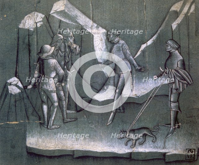 Scene from a story of chivalry, c1400. Artist: Anon