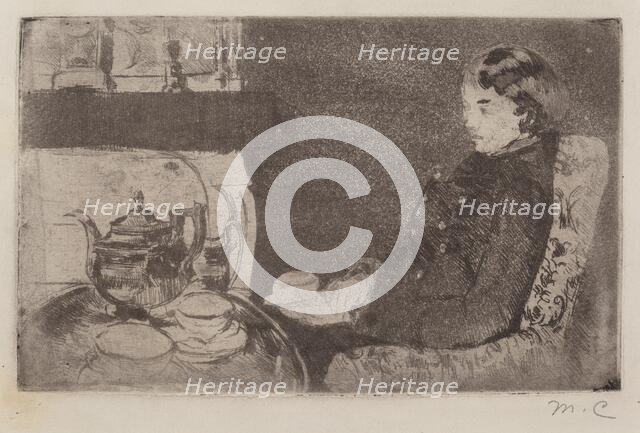 Lydia at Afternoon Tea, 1882. Creator: Mary Cassatt.