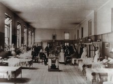 Baron Lister (seated) with his staff, Victoria ward, King's College Hospital, Lincoln's..., 1893. Creator: Unknown.