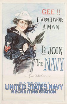 Gee! I Wish I Were a Man, 1917. Creator: Christy; Howard Chandler (1872-1952).