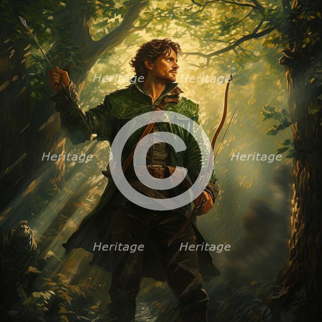 AI IMAGE - Illustration of Robin Hood, 2023. Creator: Heritage Images.