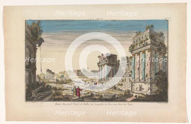 View of the ruins of the temple complex in Baalbek, before 1744-after 1760. Creator: Anon.