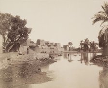 Village on the Nile, 19th century. Creator: Anon.