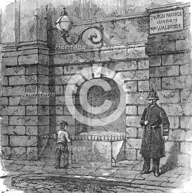 The Attempt to Blow Up The Mansion House: recess in which the powder was placed, 1881.   Creator: Unknown.