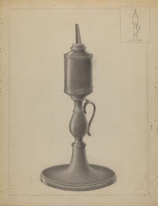 Whale Oil Lamp, 1935/1942. Creator: Irene Malawicz.