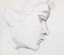 Head of a Boy Looking Down, c1830s. Creator: John Phillip.