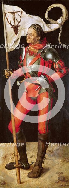Paumgartner altarpiece, side panel: Lukas Paumgartner as Saint Eustace, after 1503. Creator: Dürer, Albrecht (1471-1528).