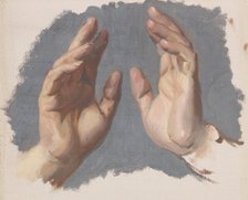 Study of Both Hands of the Bishop for the Painting "The Oath of Queen Jadwiga", before 1867. Creator: Jozef Simmler.