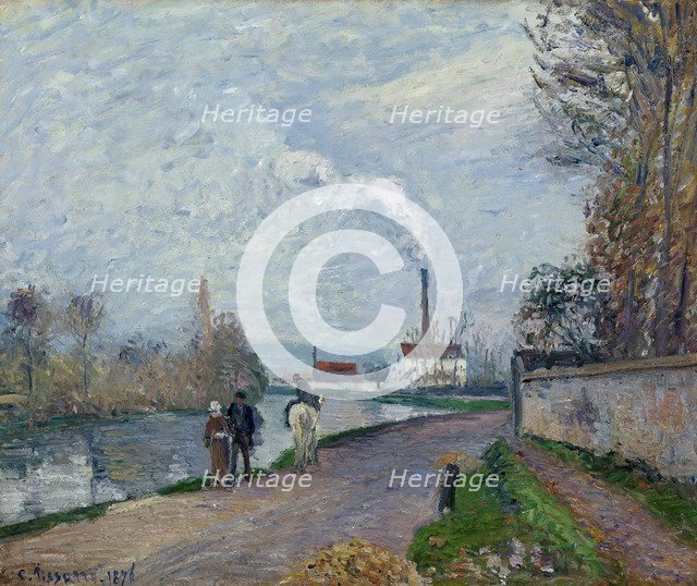 The Oise near Pontoise in Grey Weather, 1876. Artist: Pissarro, Camille (1830-1903)