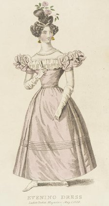 Fashion Plate (Evening Dress), 1829. Creator: Unknown.