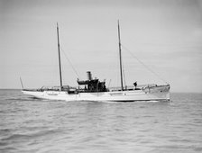 The steam yacht 'Claymore' under way, 1911. Creator: Kirk & Sons of Cowes.