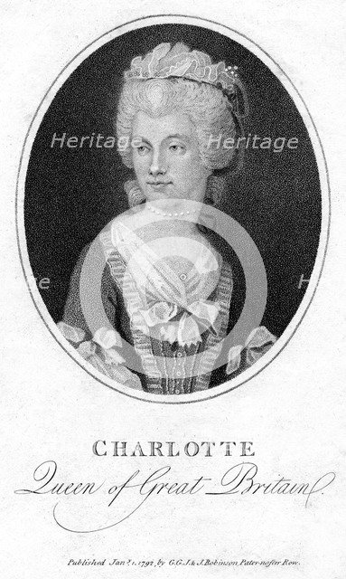 Queen Charlotte, queen consort of George III, (1792). Artist: Unknown