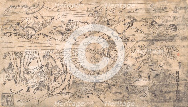 Battle scene, late 17th-early 18th century. Creator: Hanekawa Chincho.