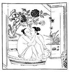 Erotic engraving, Chinese. Artist: Unknown