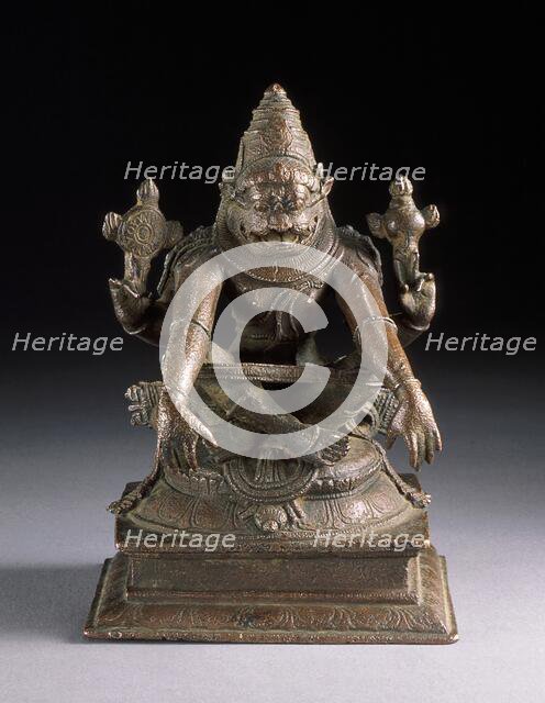 Yoga-Narasimha, Man-Lion Avatar of Vishnu in Yogic Posture, 15th century. Creator: Unknown.