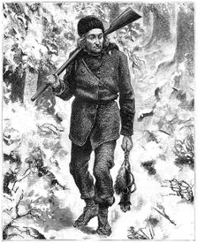 Canadian trapper, 19th century.Artist: Charles Édouard Delort