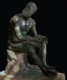 Bronze statue of a boxer. Artist: Unknown