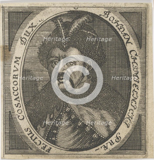 Portrait of Hetman Bohdan Khmelnytsky (1595-1657), after 1650. Creator: Anonymous.