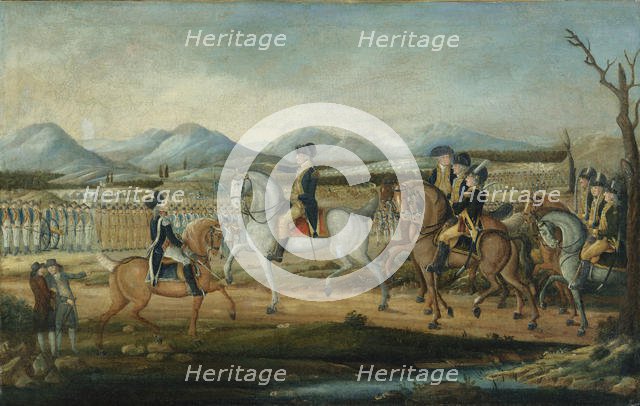 Washington Reviewing the Western Army at Fort Cumberland, Maryland, after 1795. Creator: Frederick Kemmelmeyer.