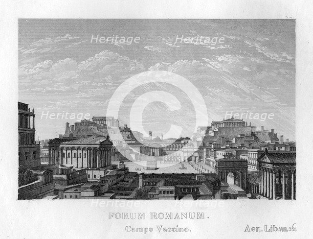 Forum Romanum, Rome, c1833. Artist: Unknown