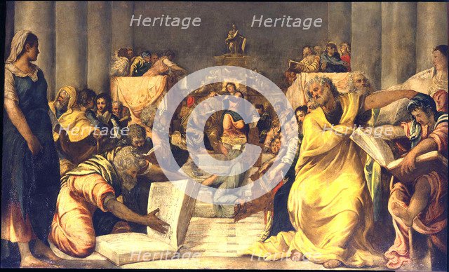 Christ Among the Doctors. Artist: Tintoretto, Jacopo (1518-1594)
