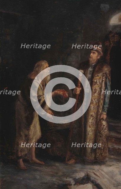 Blessed Nicholas, the Fool for Christ of Pskov and Tsar Ivan IV the Terrible, 1899.