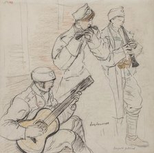 Legionnaires Playing, Dec 1915 - Feb 1916. Creator: Leopold Gottlieb.