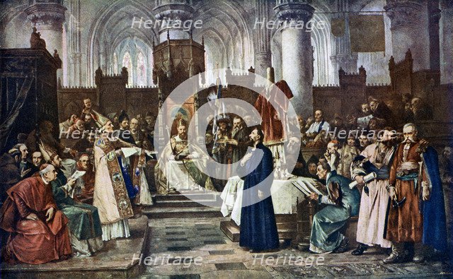'Jan Hus Before the Council of Constance', 1415 (1926).Artist: Vaclav Brozik