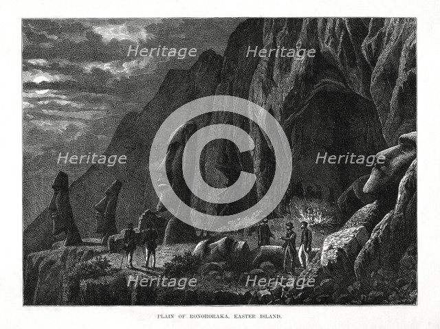 'Plain of Ronororaka, Easter Island', 1877. Artist: Unknown