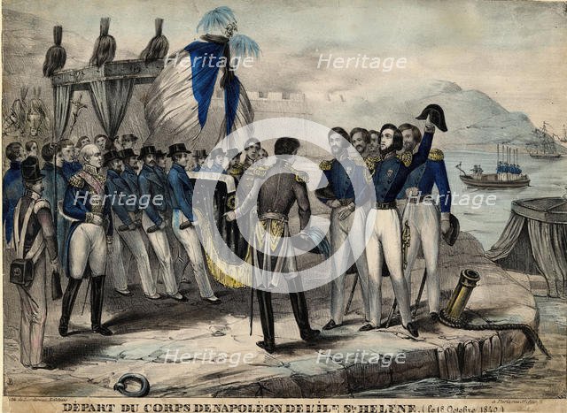 Napoleon's entourage before departure to St. Helena, c. 1840. Artist: Anonymous  