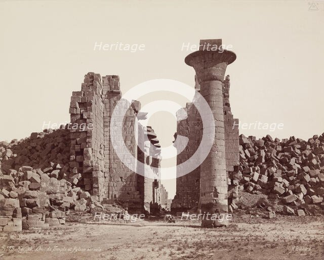 Gate of the Hypostyle Hall, Temple Of Karnak. Luxor, East, late 19th century. Creator: Henri Bechard.