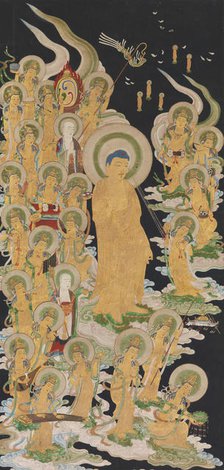 Buddha and Attendants, 17th-18th century. Creator: Unknown.