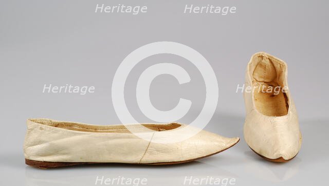 Slippers, possibly American, 1795-1805. Creator: Unknown.