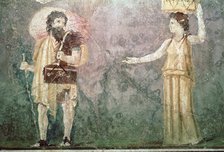 Roman wall painting of servants, 1st century BC. Artist: Unknown