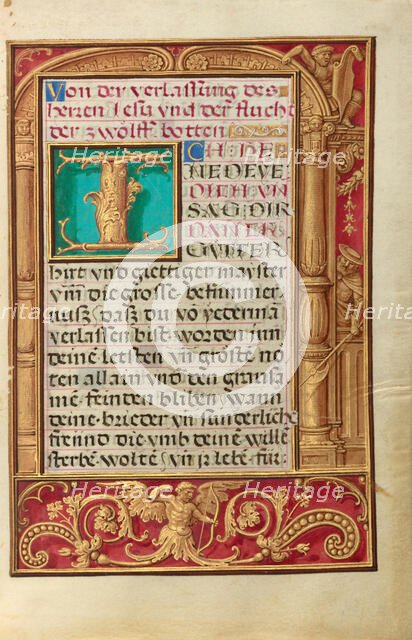 Decorated Text Page; Prayer Book of Cardinal Albrecht of Brandenburg, about 1525-1530. Creator: Unknown.