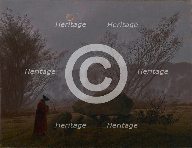 A Walk at Dusk, about 1830-1835. Creator: Caspar David Friedrich.