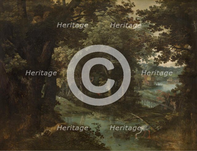 Landscape with Beast Fables, 1620. Creator: Adriaen van Stalbemt.