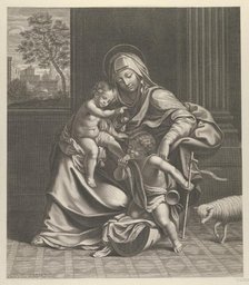 The Virgin seated with the infant Christ on her lap..., ca. 1650-1704. Creator: Guillaume Vallet.