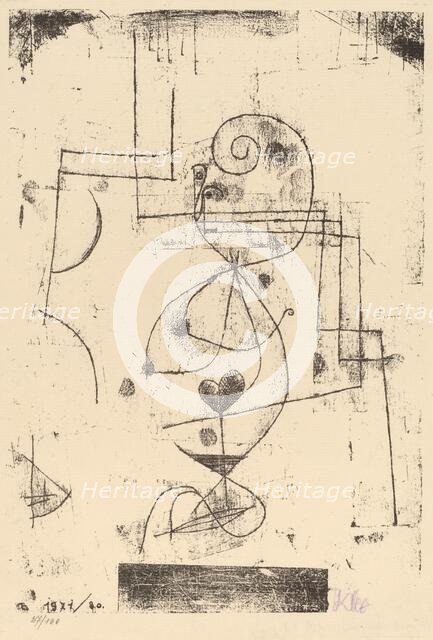 Queen of Hearts (Herzdame), 1921. Creator: Paul Klee.