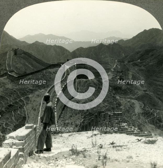 'The Great Wall of 10,000 Li - in the Rugged Hills near Nankow Pass, China', c1930s. Creator: Unknown.