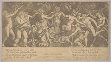The sacrifice to Priapus who is in the form of a statue in the centre, Bacchus and a sa..., 1530-60. Creator: Master of the Die.