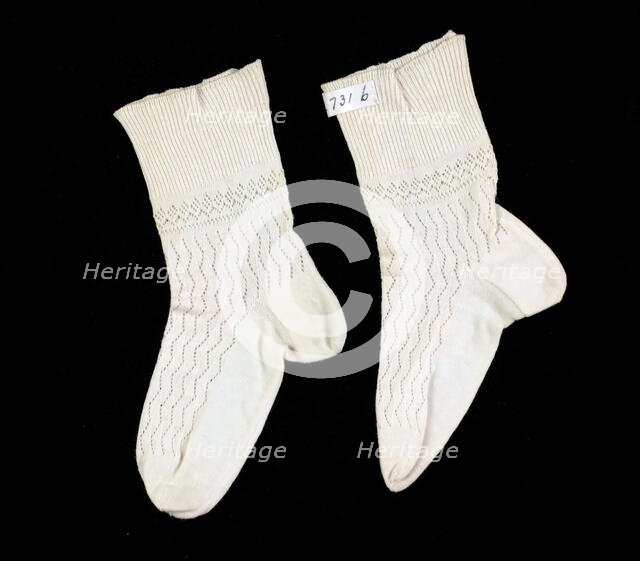 Socks, American, 1840-60. Creator: Unknown.