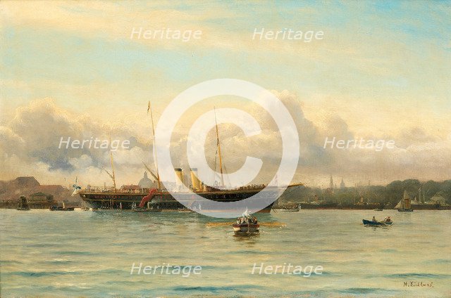 Imperial Yacht Polestar in Copenhagen Harbour. Artist: Lübbers, Holger Peter Svane (1850-1931)