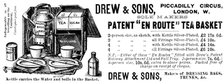 Advertisement for Drew & Sons' Patent "En Route'' Tea Basket, 1895. Creator: Unknown.