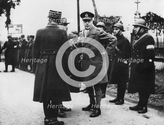 The Duke of Windsor reviewing French troops, France, 31st October 1939. Artist: Unknown